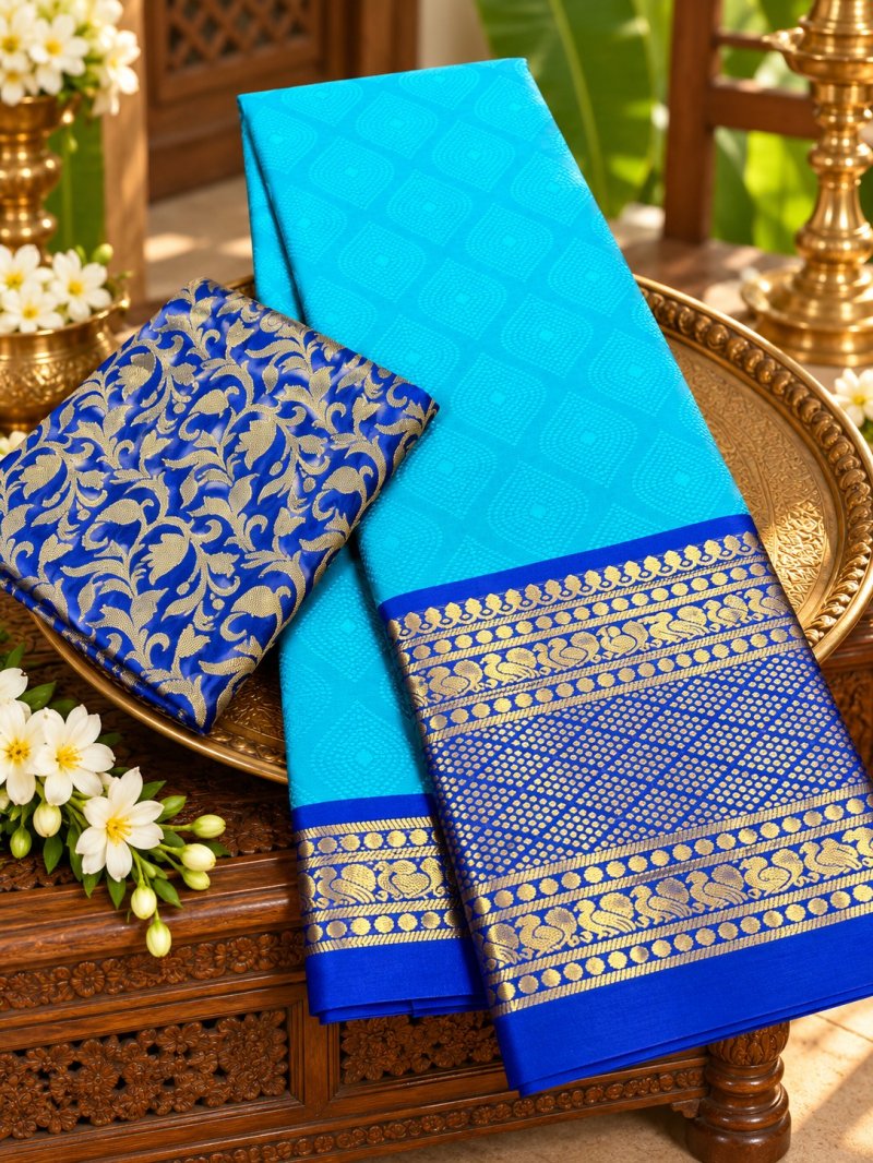 Mandana By Aab Mercerised Copper Silk Saree 